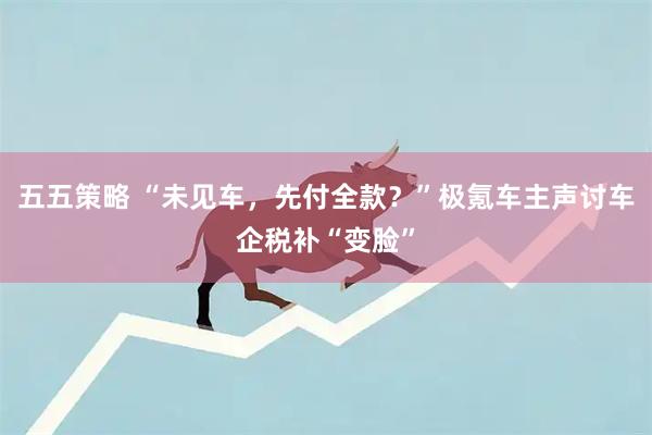 五五策略 “未见车，先付全款？”极氪车主声讨车企税补“变脸”